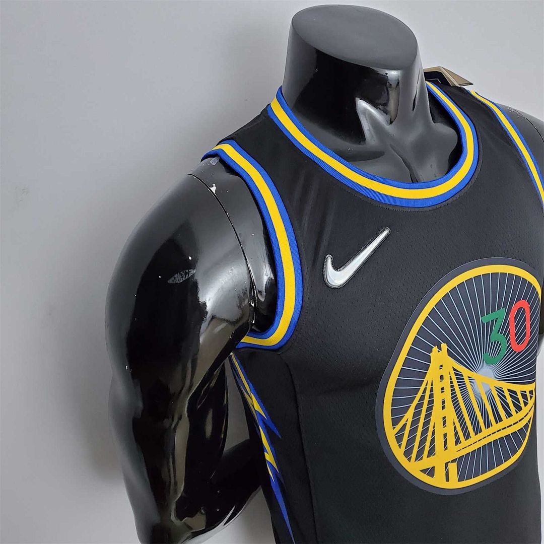 2022 75th Anniversary Golden State Warriors Curry #30 Mexico Edition Black NBA Jersey 8
