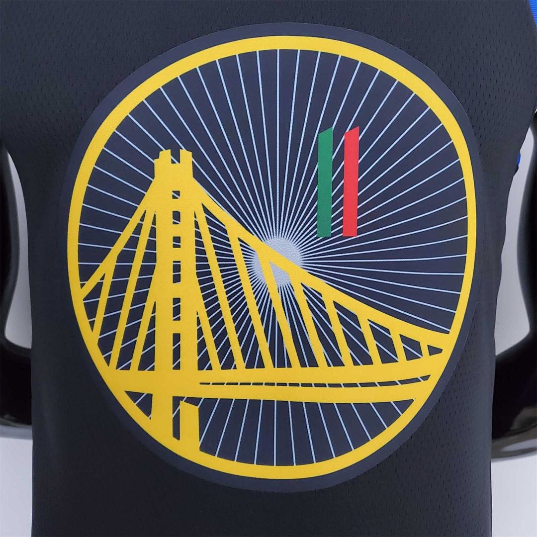 2022 75th Anniversary Golden State Warriors Thompson #11 Mexico Edition Black NBA Jersey 3