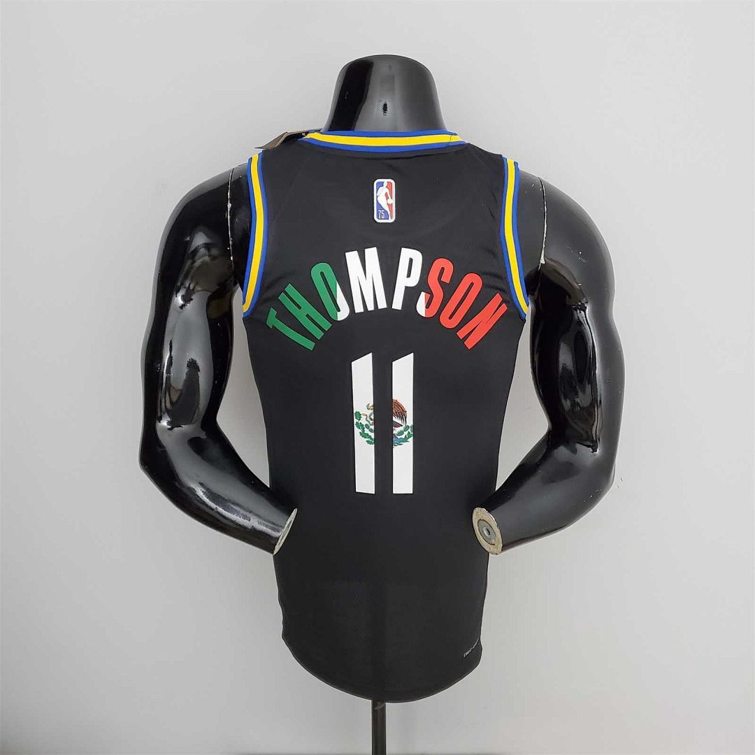 2022 75th Anniversary Golden State Warriors Thompson #11 Mexico Edition Black NBA Jersey 8