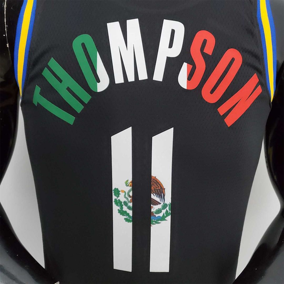 2022 75th Anniversary Golden State Warriors Thompson #11 Mexico Edition Black NBA Jersey 9