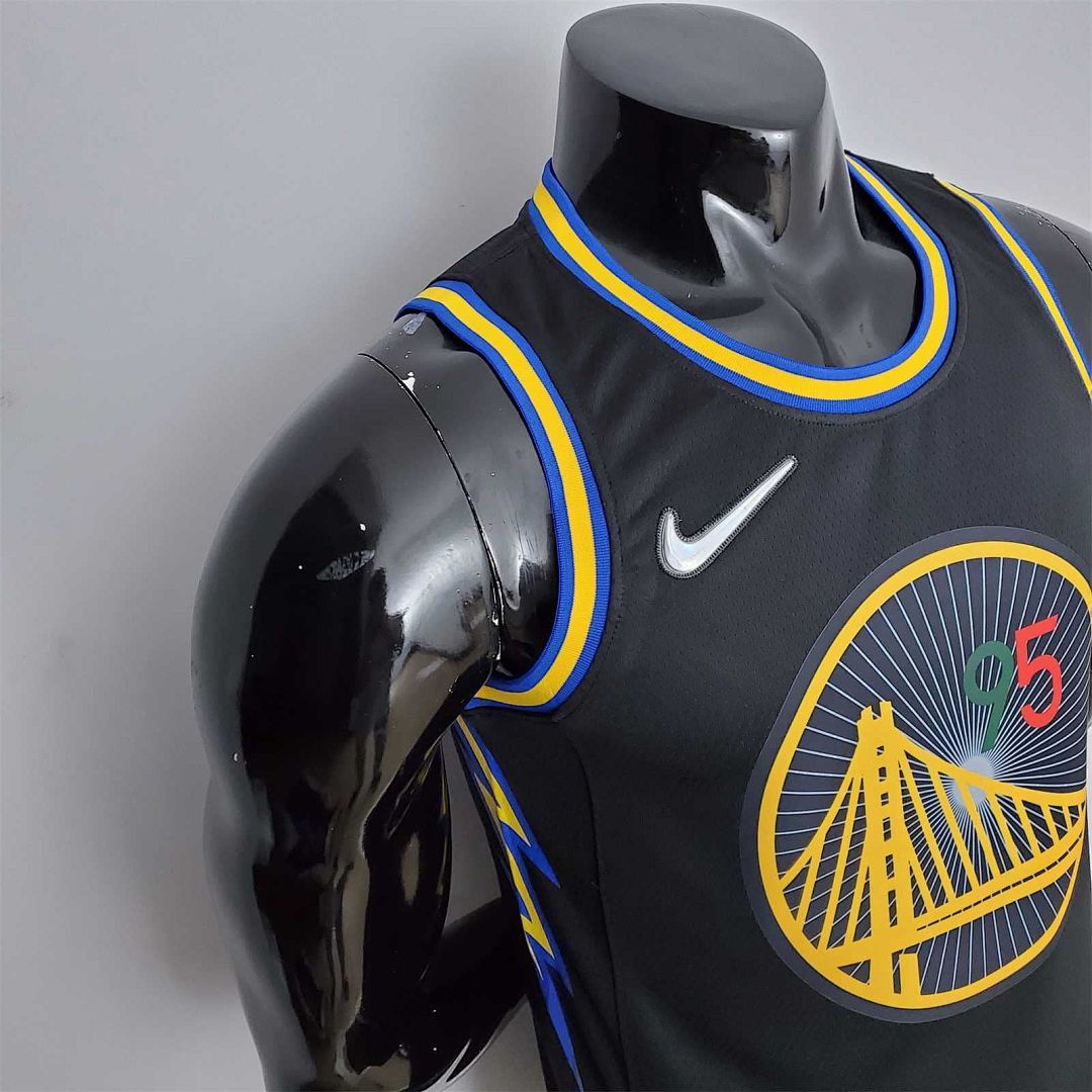 2022 75th Anniversary Golden State Warriors TOSCANO#95 Mexico Edition Black NBA Jersey 5