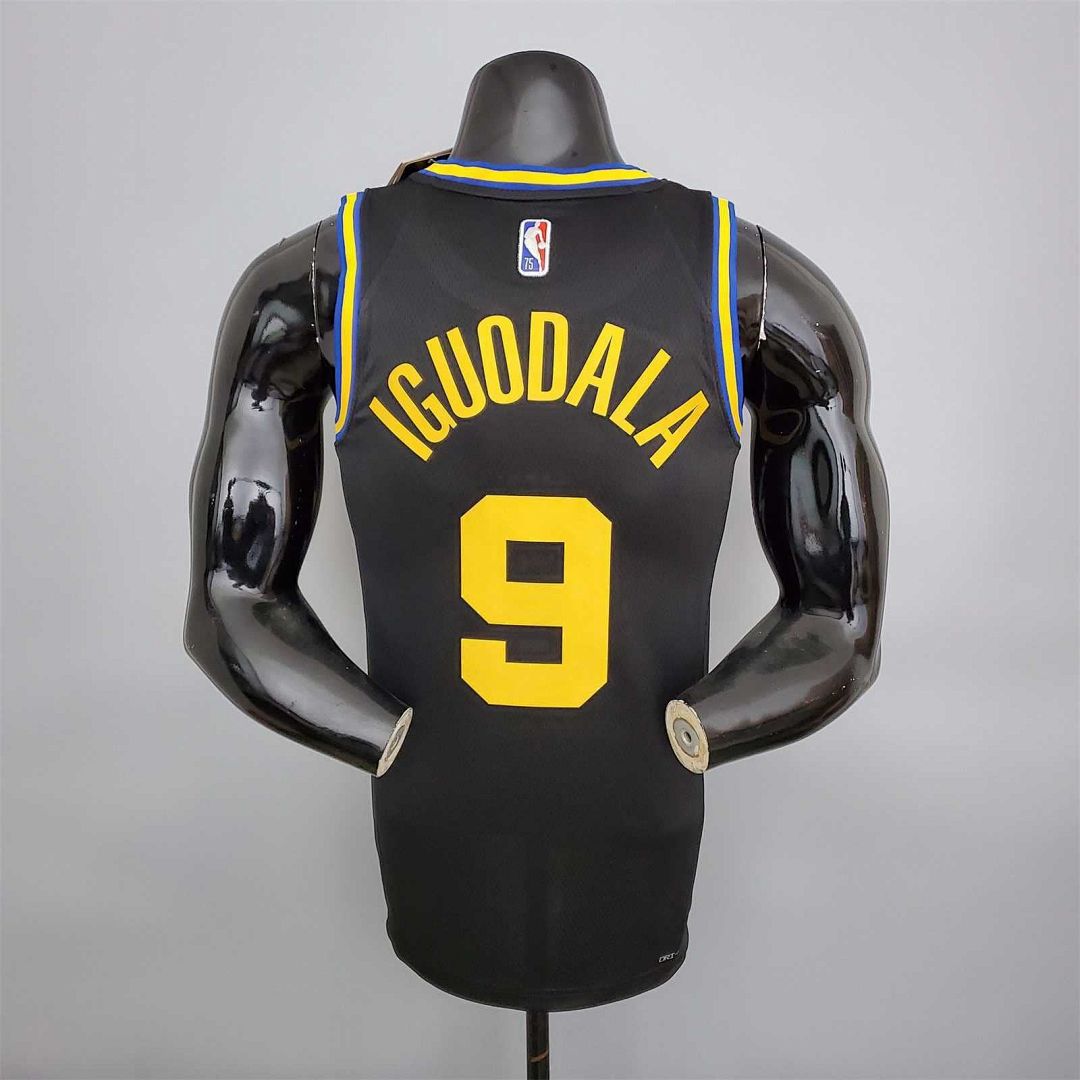 2022 75th anniversaire Iguodala #9 Warriors City édition noir 2
