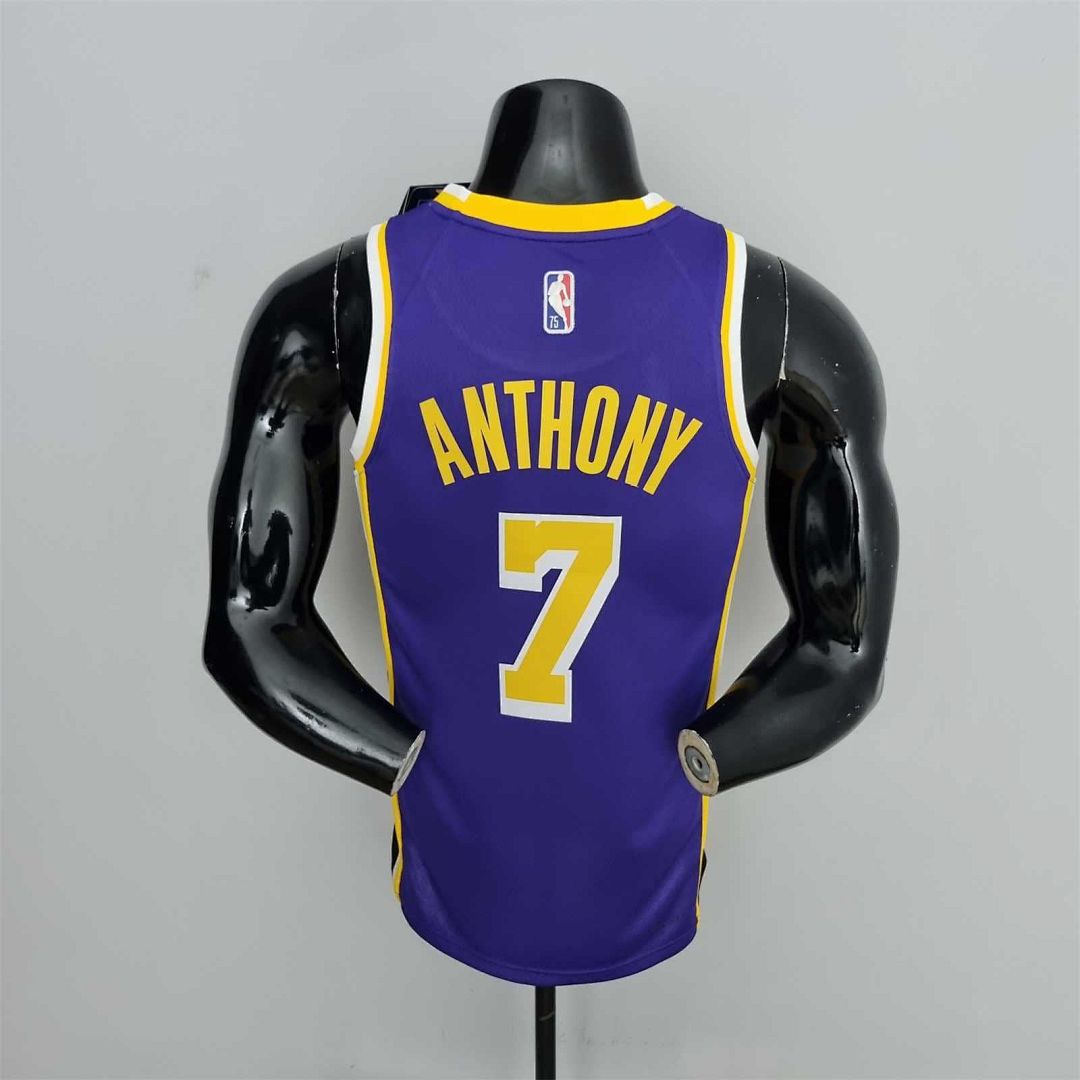 75th Anniversary Anthony #7 Los Angeles Lakers Jordan Purple NBA Jersey 8