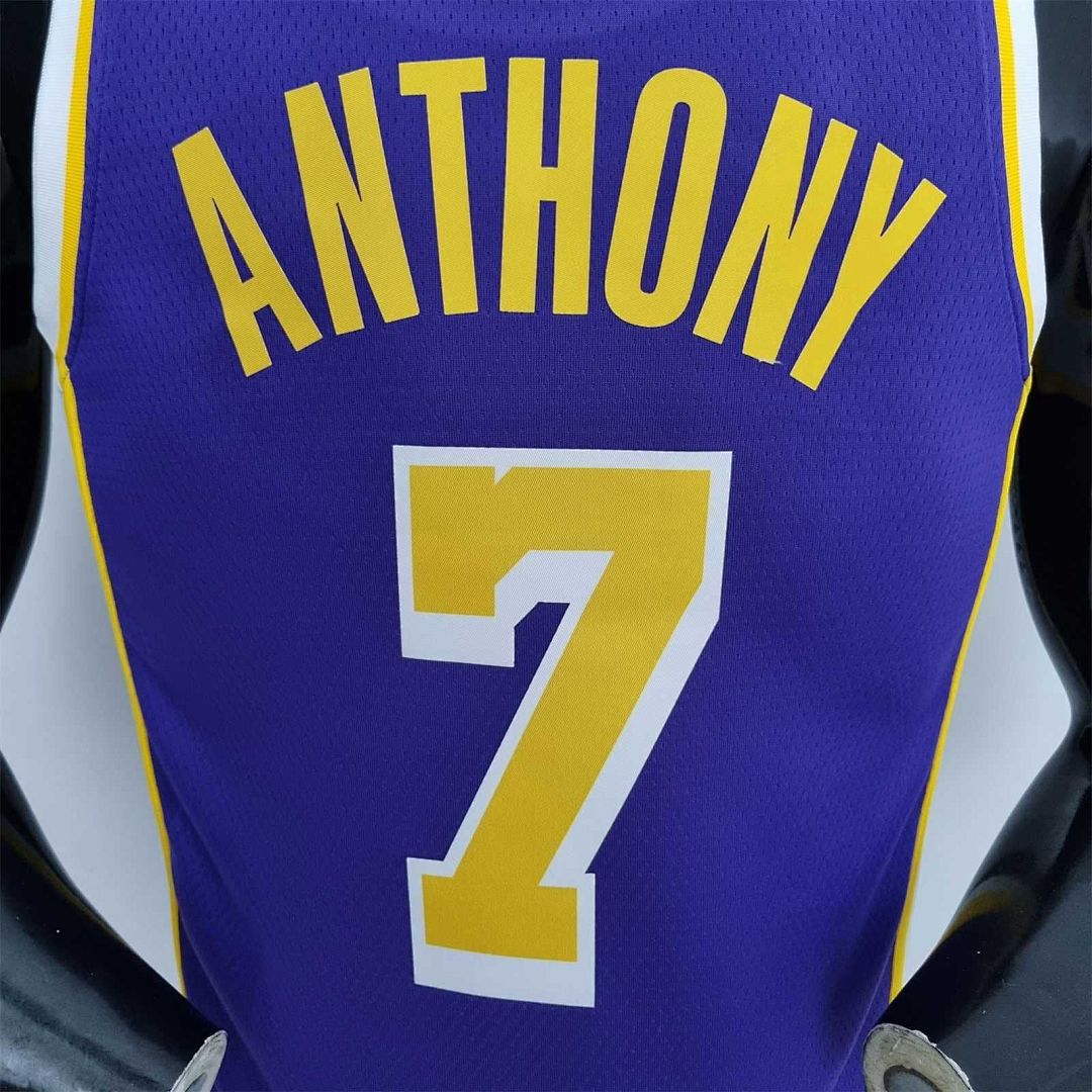 75th Anniversary Anthony #7 Los Angeles Lakers Jordan Purple NBA Jersey 9