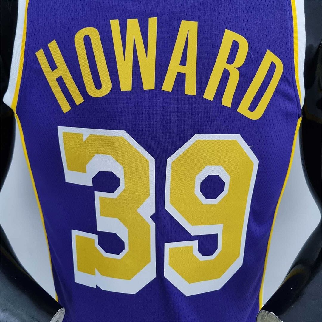 75th Anniversary Howard #39 Los Angeles Lakers Jordan Purple NBA Jersey 9