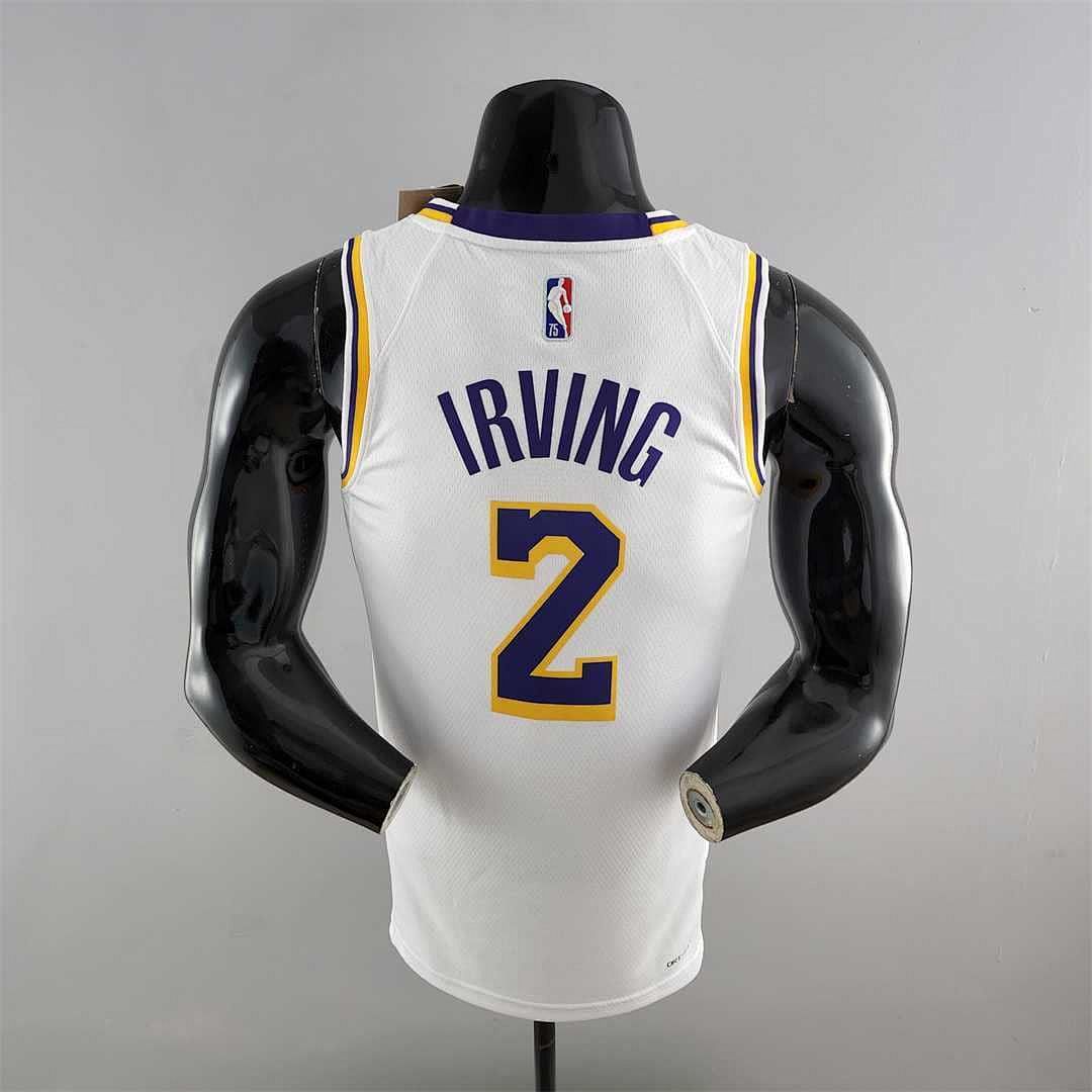 75th Anniversary IRVING #2 Los Angeles Lakers White NBA Jersey 2