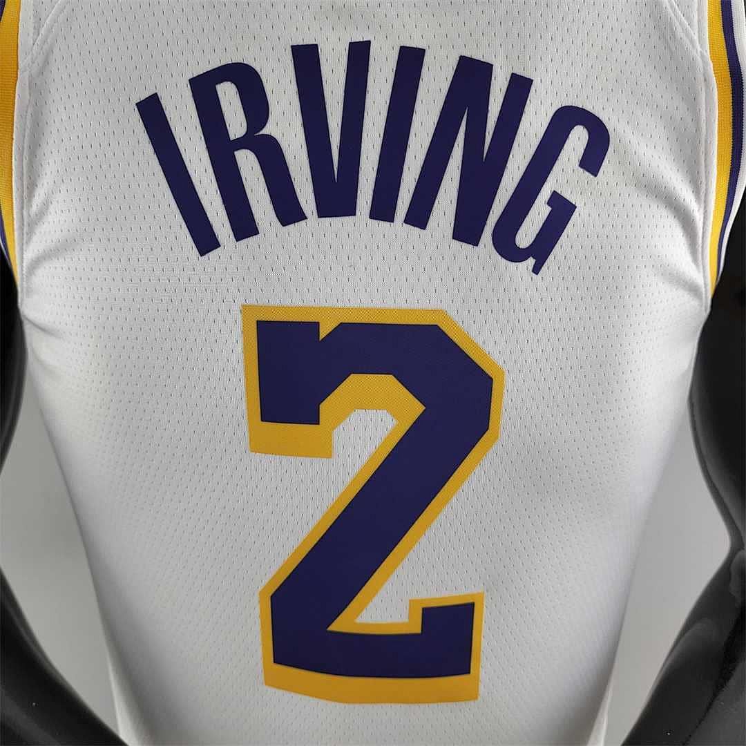 75th Anniversary IRVING #2 Los Angeles Lakers White NBA Jersey 3