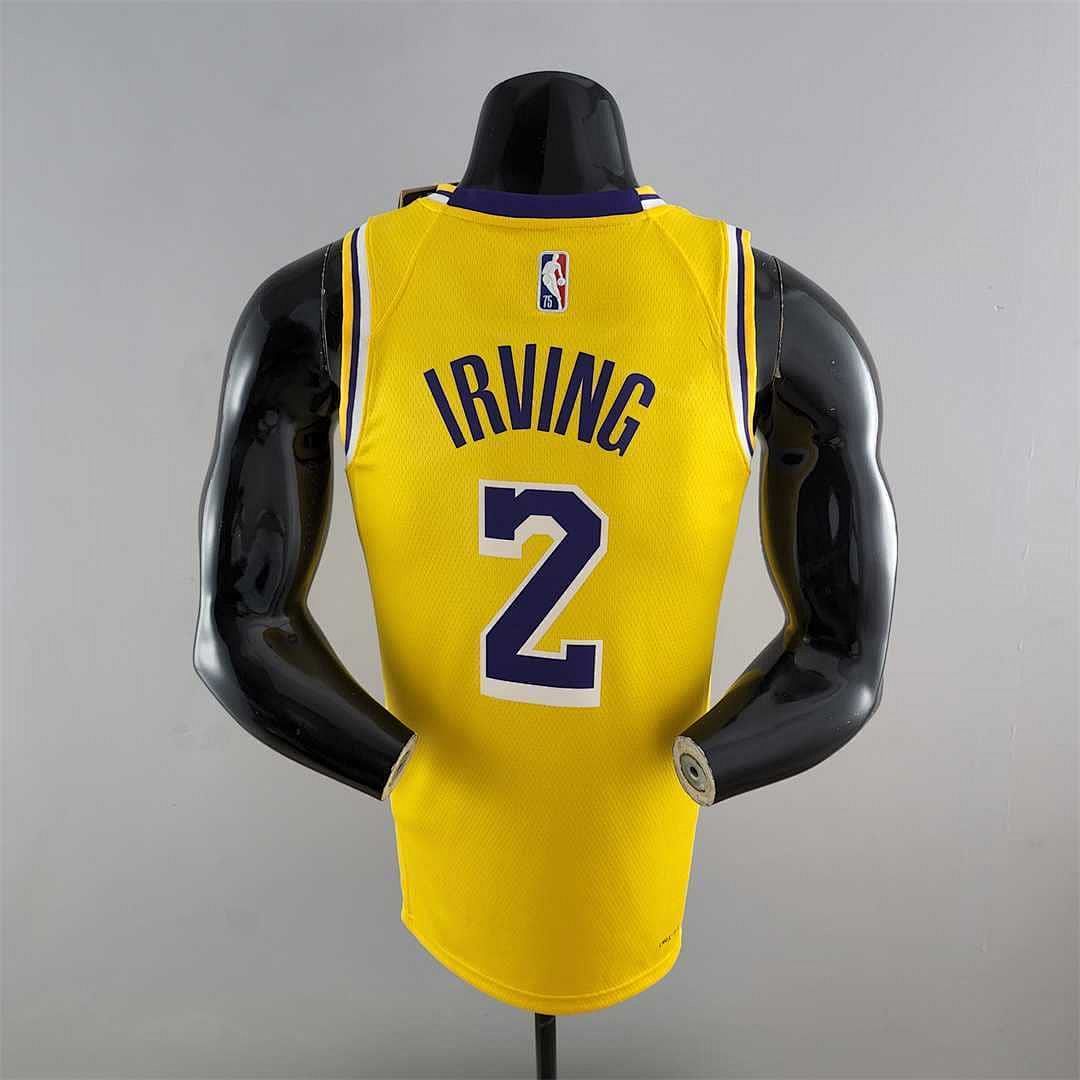 75th Anniversary IRVING #2 Los Angeles Lakers Yellow NBA Jersey 7