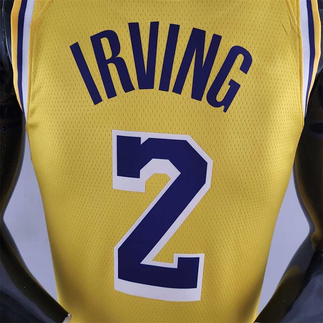 75th Anniversary IRVING #2 Los Angeles Lakers Yellow NBA Jersey 8
