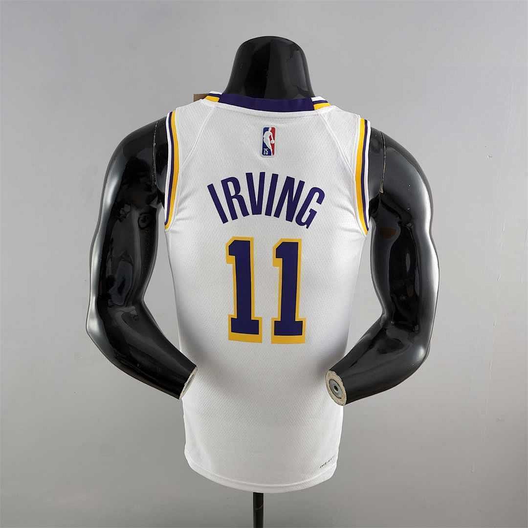 75th Anniversary IRVING #11 Los Angeles Lakers White NBA Jersey 2