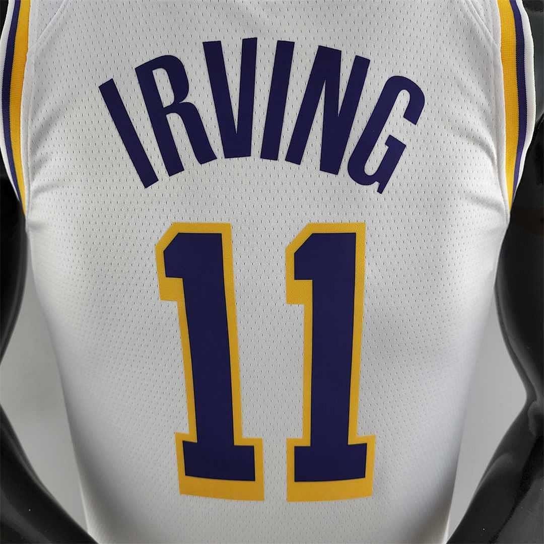 75th Anniversary IRVING #11 Los Angeles Lakers White NBA Jersey 4