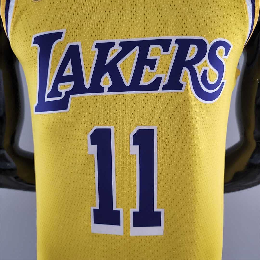 75th Anniversary IRVING #11 Los Angeles Lakers Yellow NBA Jersey 2