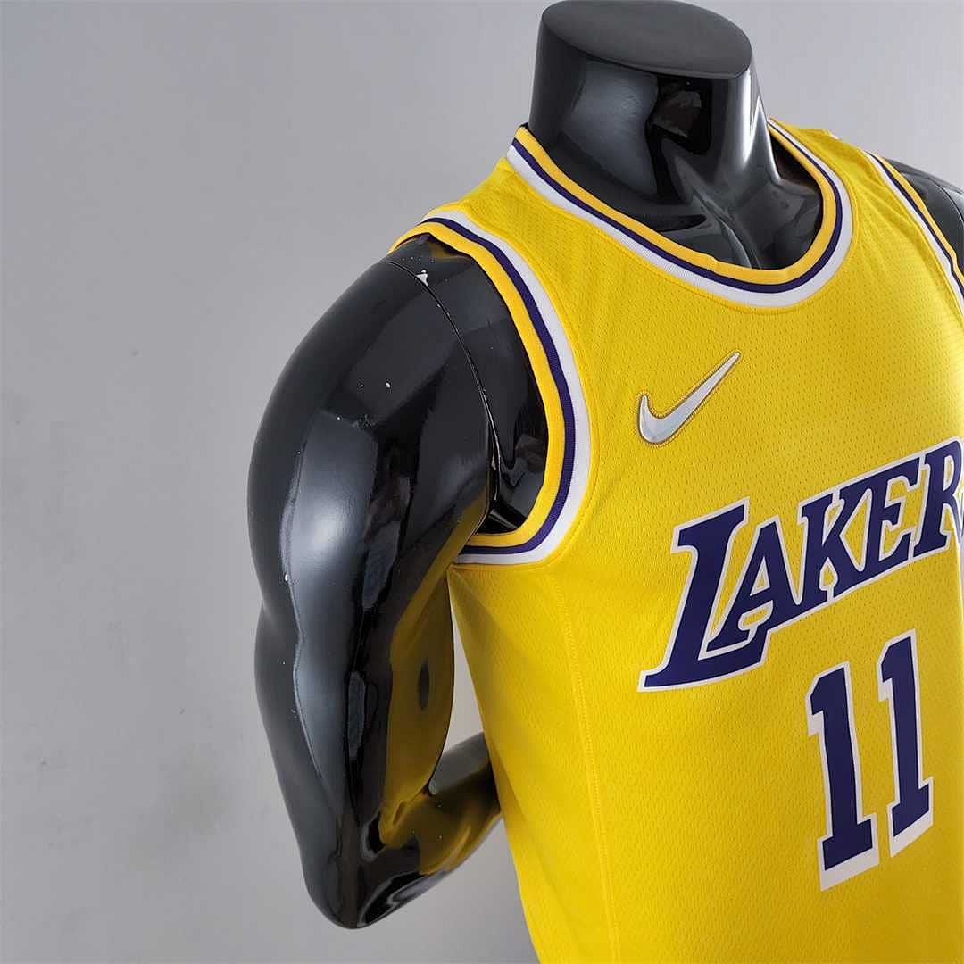 75th Anniversary IRVING #11 Los Angeles Lakers Yellow NBA Jersey 5