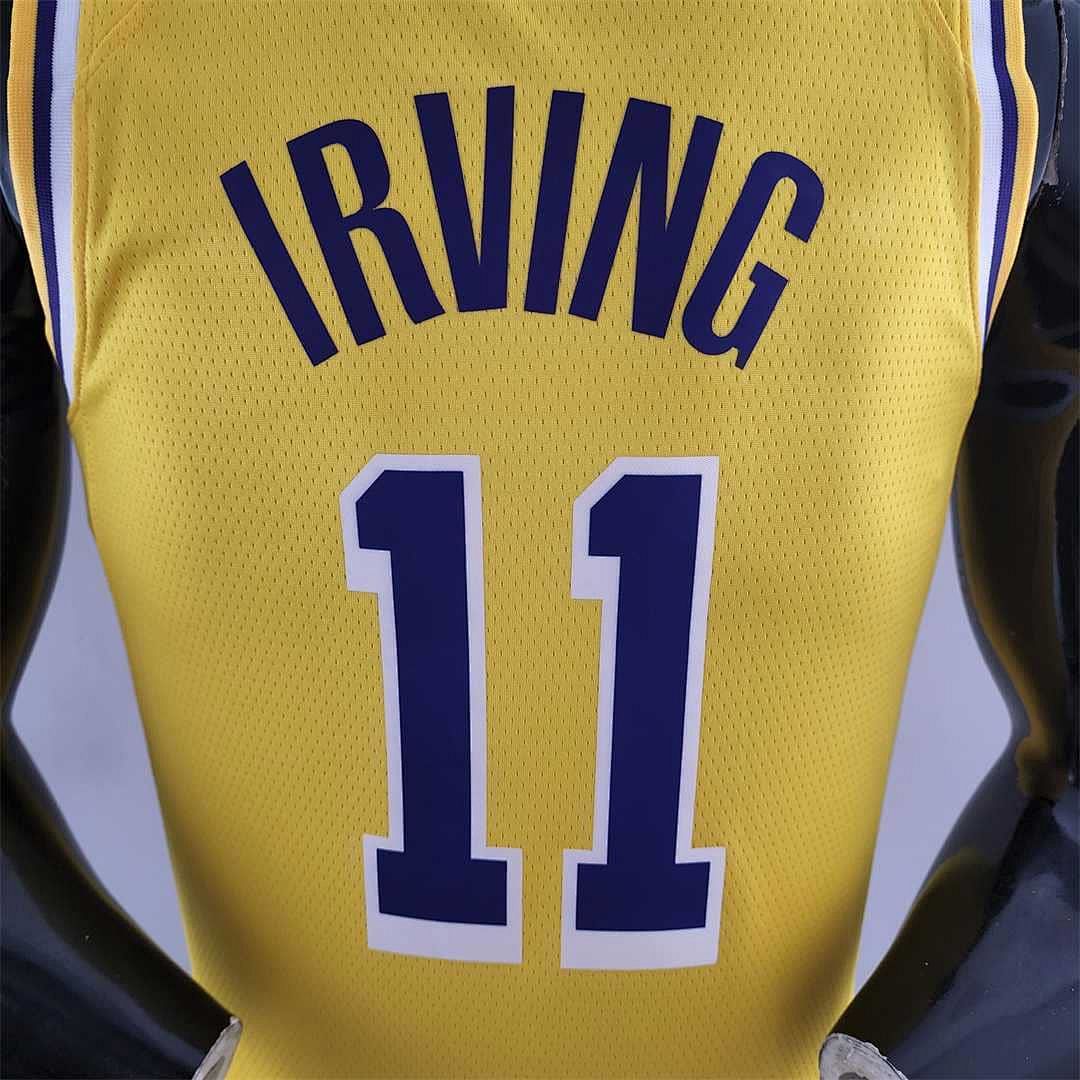75th Anniversary IRVING #11 Los Angeles Lakers Yellow NBA Jersey 8