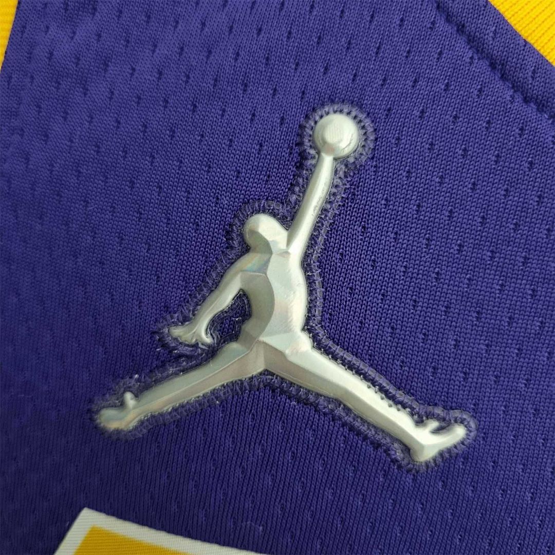 75th Anniversary James #6 Los Angeles Lakers Jordan Purple NBA Jersey 7