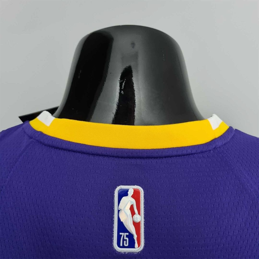 75th Anniversary James #23 Los Angeles Lakers Jordan Purple NBA Jersey 10