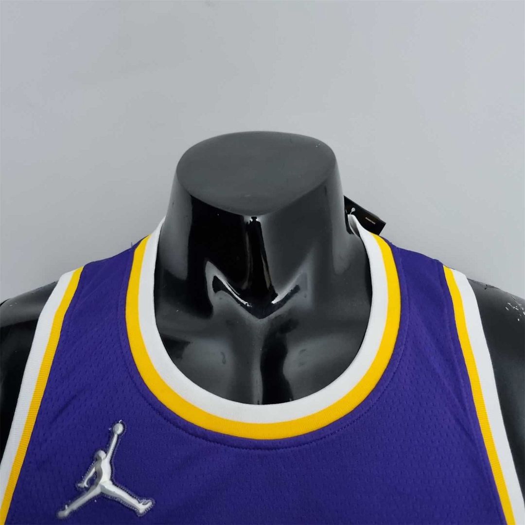 75th Anniversary James #23 Los Angeles Lakers Jordan Purple NBA Jersey 5