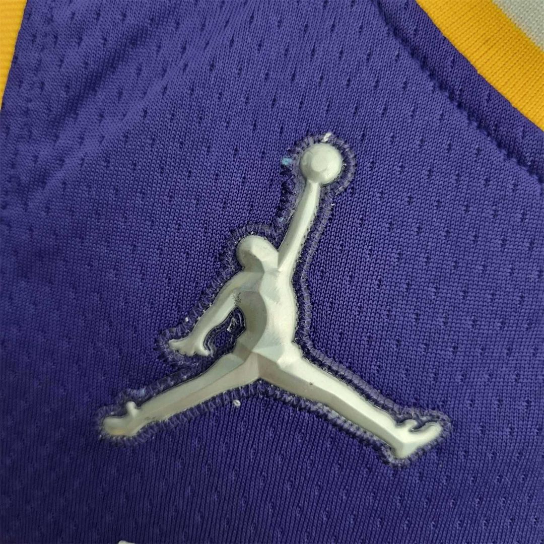 75th Anniversary James #23 Los Angeles Lakers Jordan Purple NBA Jersey 6