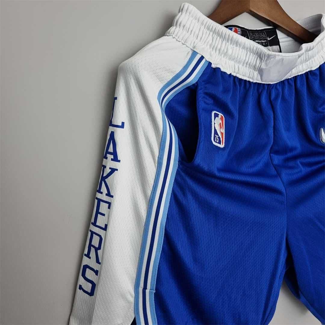 75th aniversario Los Angeles Lakers azul NBA pantalones cortos 5