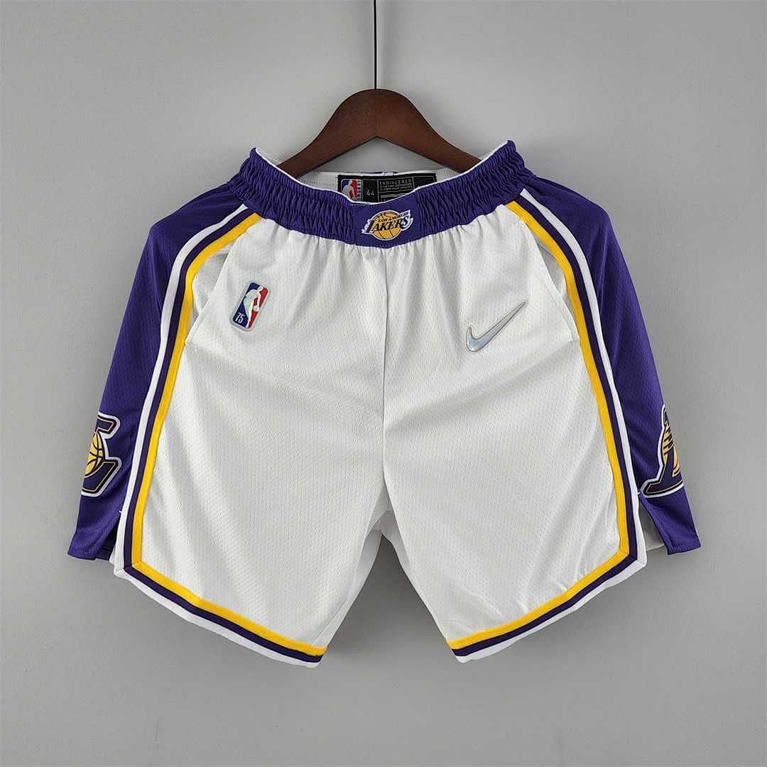 75th anniversary Los Angeles Lakers white NBA shorts