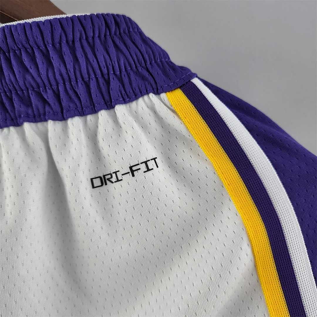 75th anniversary Los Angeles Lakers white NBA shorts 10