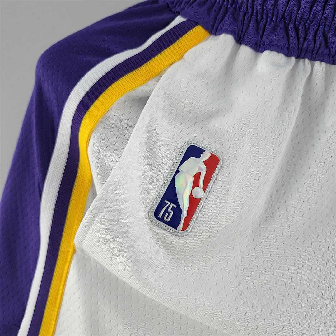 75th anniversary Los Angeles Lakers white NBA shorts 4