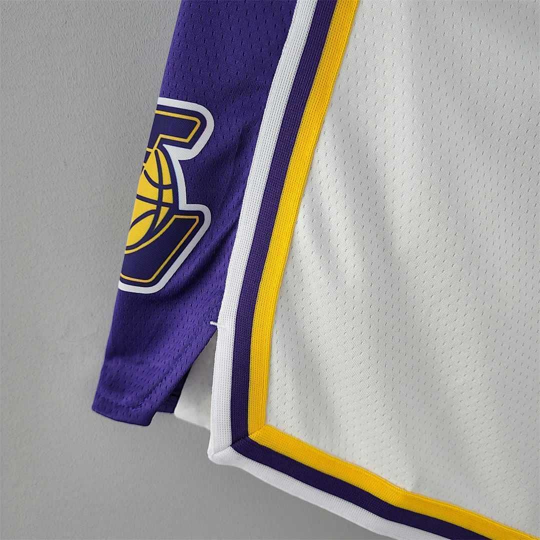 75th anniversary Los Angeles Lakers white NBA shorts 5