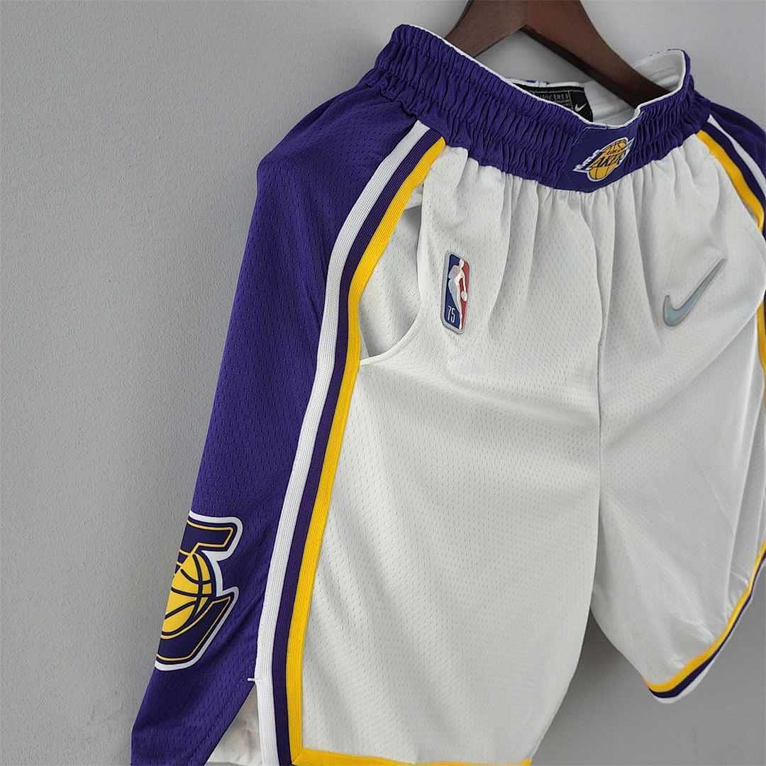 75th anniversary Los Angeles Lakers white NBA shorts 6