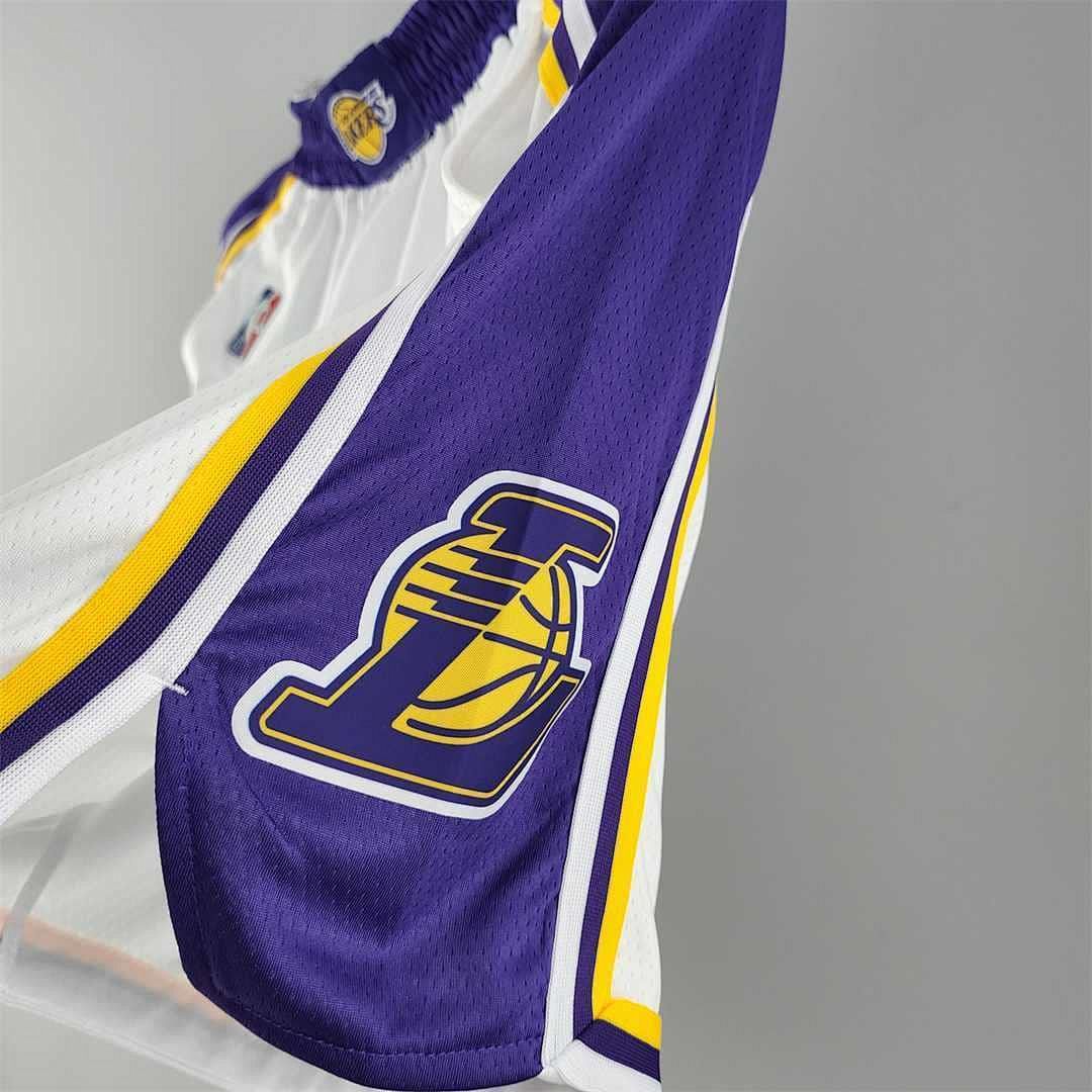 75th anniversary Los Angeles Lakers white NBA shorts 7