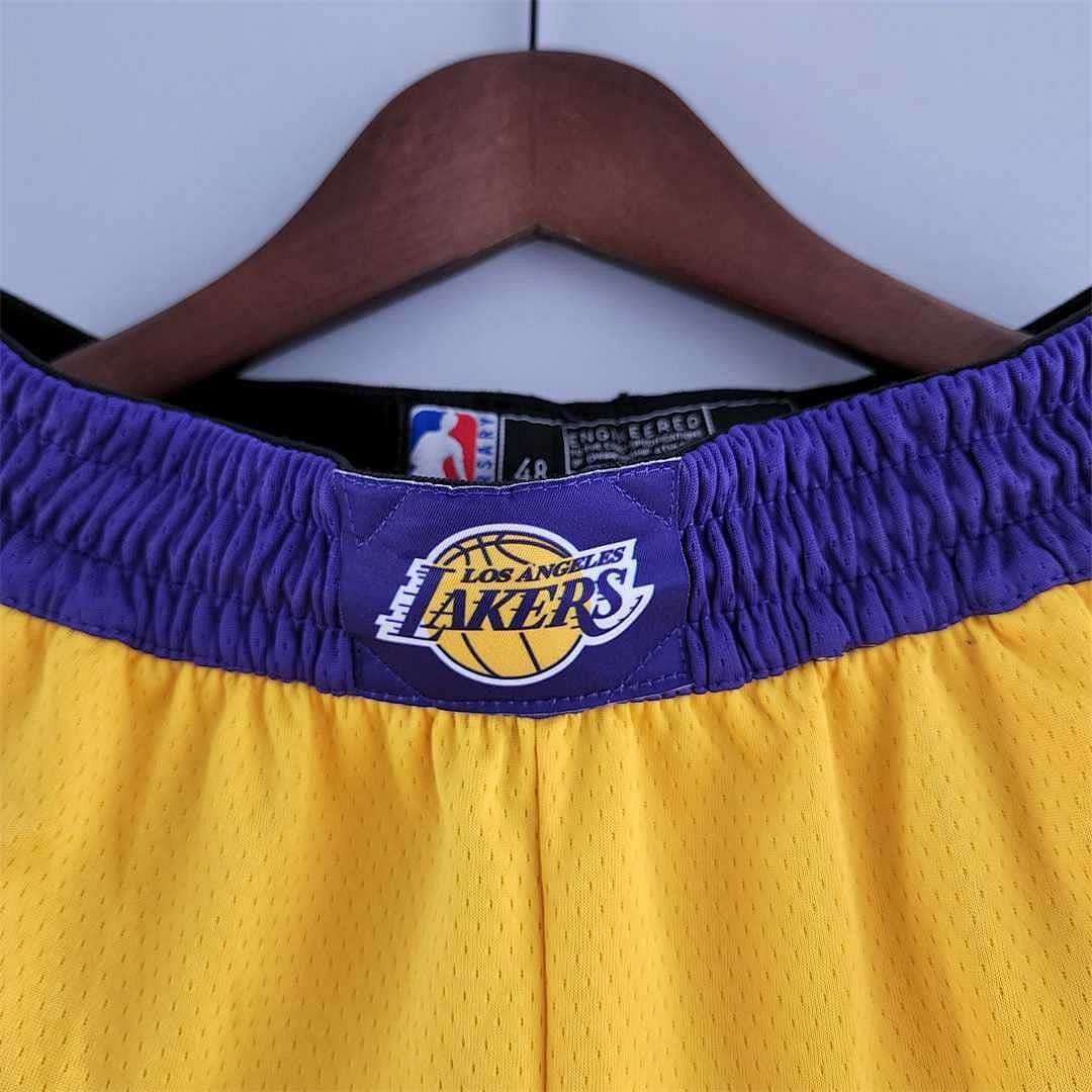 75th anniversary Los Angeles Lakers Yellow NBA shorts 2