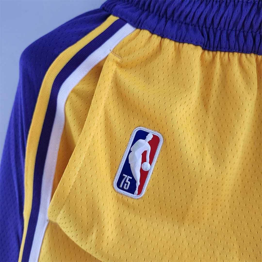 75th anniversary Los Angeles Lakers Yellow NBA shorts 3