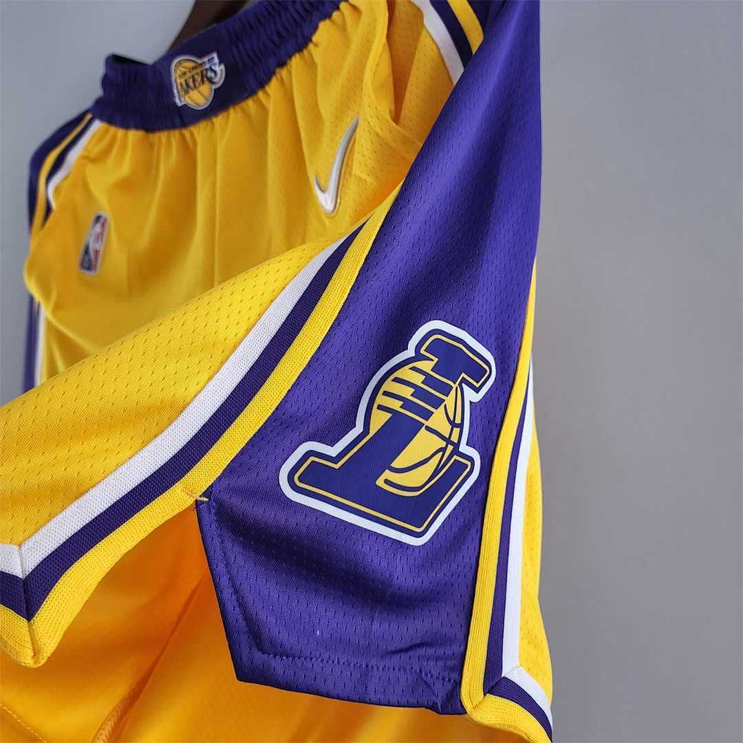 75th anniversary Los Angeles Lakers Yellow NBA shorts 6