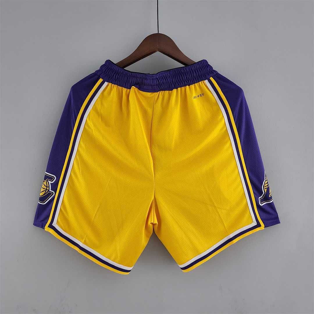 75th anniversary Los Angeles Lakers Yellow NBA shorts 7