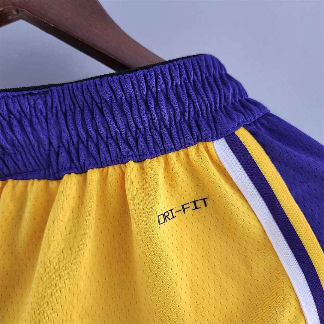 75th anniversary Los Angeles Lakers Yellow NBA shorts 8