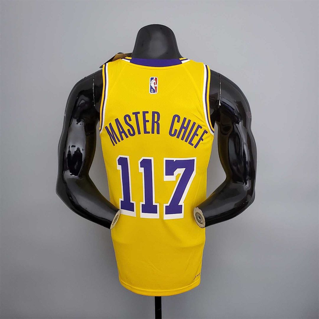 75th aniversario master chief#117 Lakers blanco X-BOX Joint amarillo 6