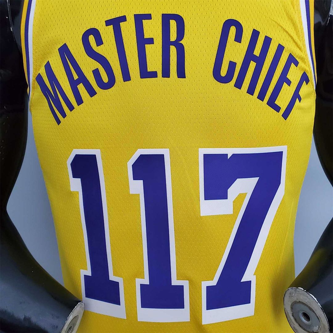 75th aniversario master chief#117 Lakers blanco X-BOX Joint amarillo 7