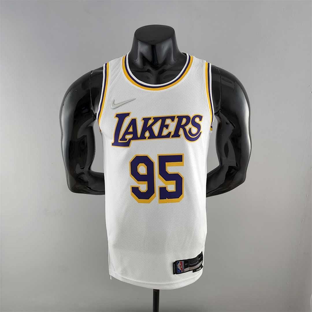 75th Anniversary TOSCANO #95 Los Angeles Lakers White NBA Jersey