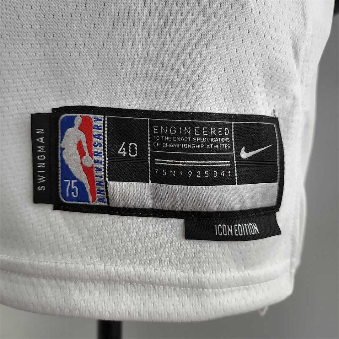 75th Anniversary TOSCANO #95 Los Angeles Lakers White NBA Jersey 7