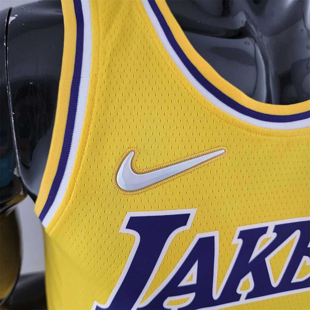 75th Anniversary TOSCANO #95 Los Angeles Lakers Yellow NBA Jersey 4