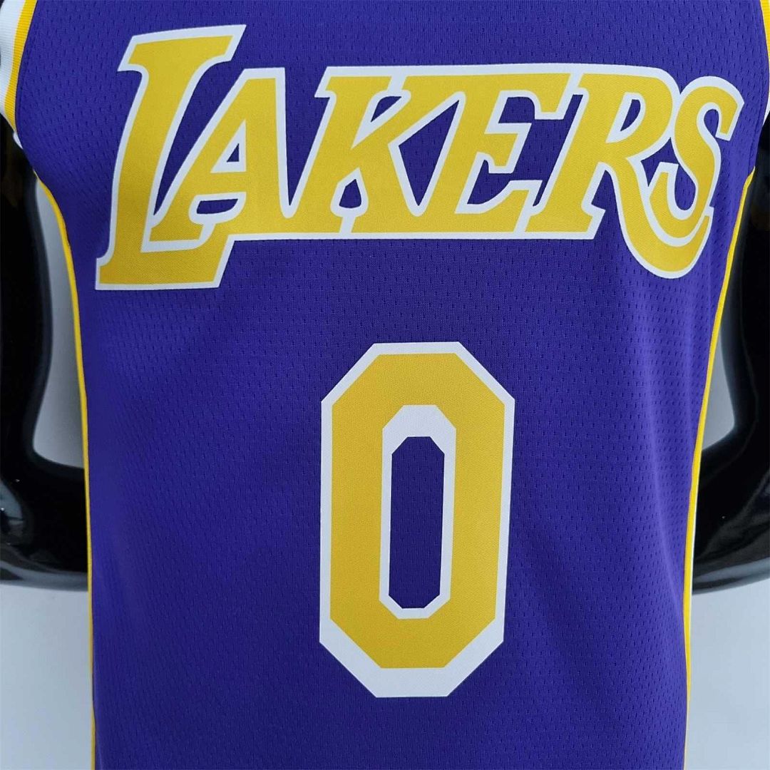 75th Anniversary Westbrook #0 Los Angeles Lakers Jordan Purple NBA Jersey 5