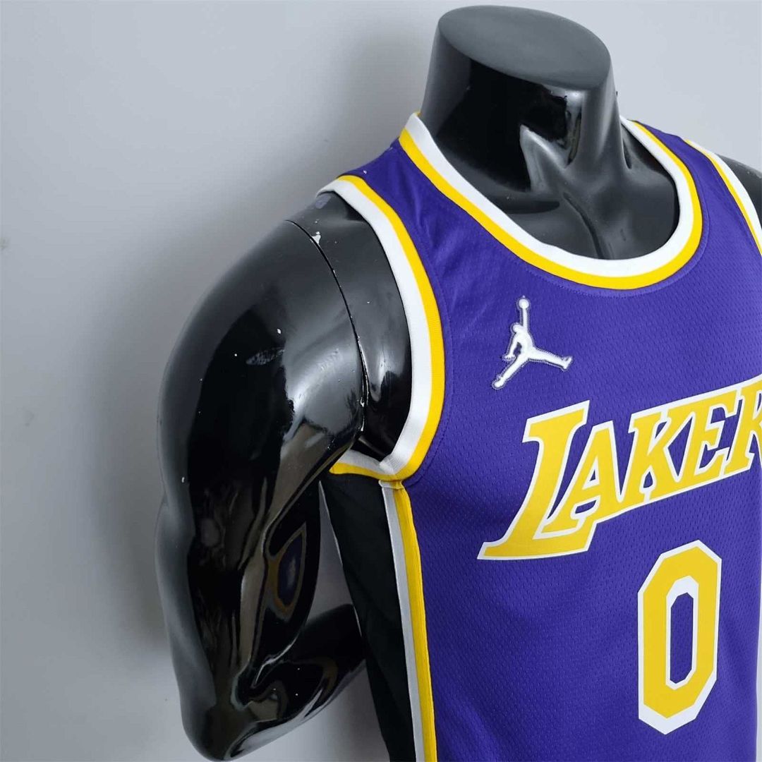 75th Anniversary Westbrook #0 Los Angeles Lakers Jordan Purple NBA Jersey 8