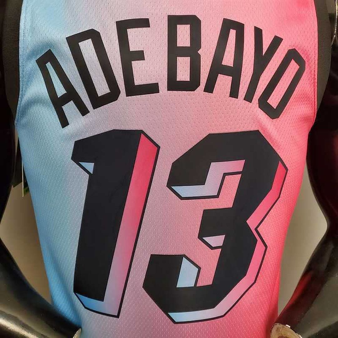 New Miami Heat ADEBAYO#13 City Edition Pink Blue Gradient Color 5