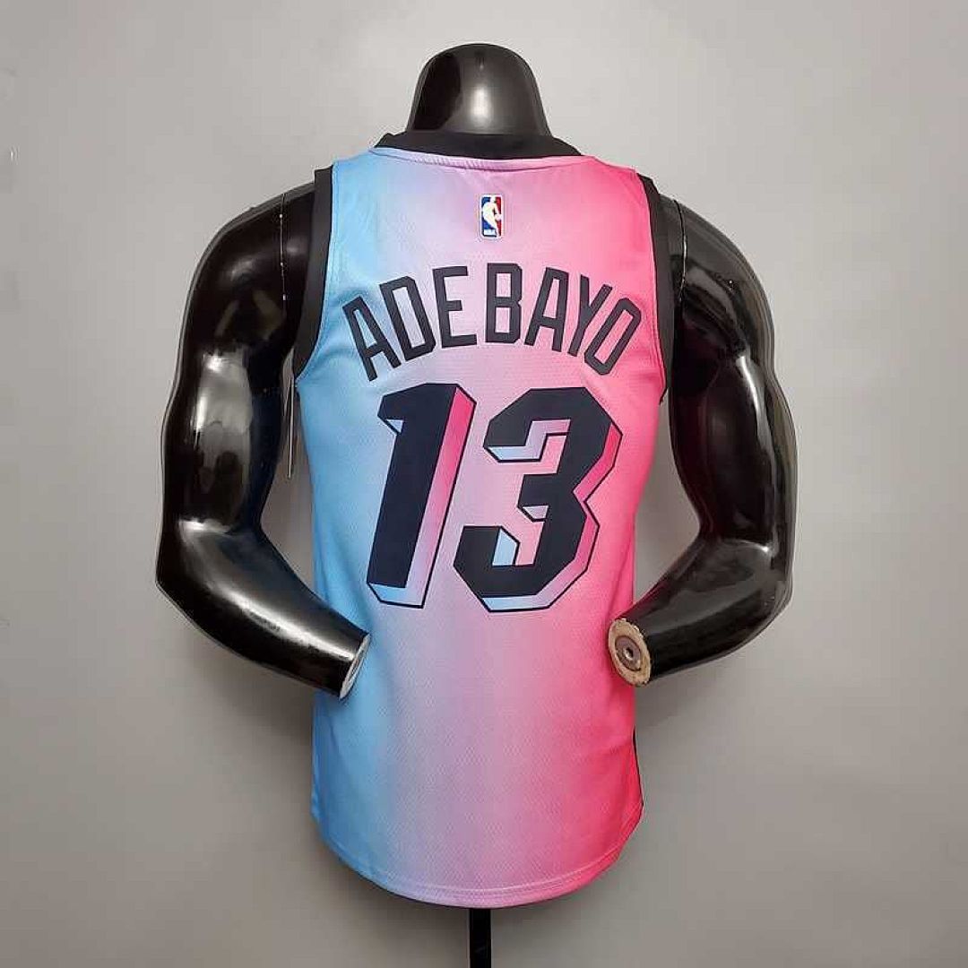 New Miami Heat ADEBAYO#13 City Edition Pink Blue Gradient Color 6