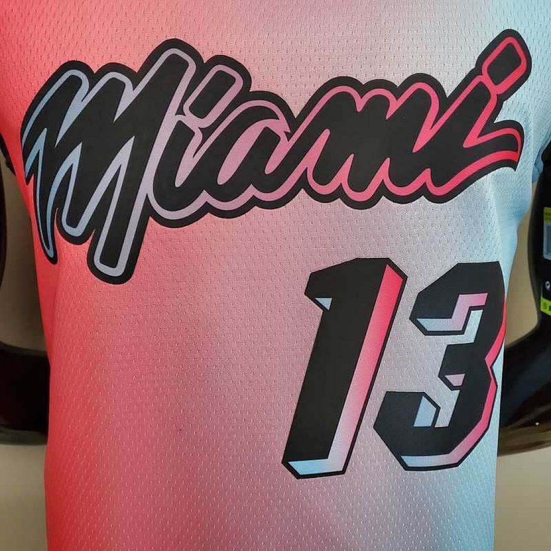 New Miami Heat ADEBAYO#13 City Edition Pink Blue Gradient Color 7