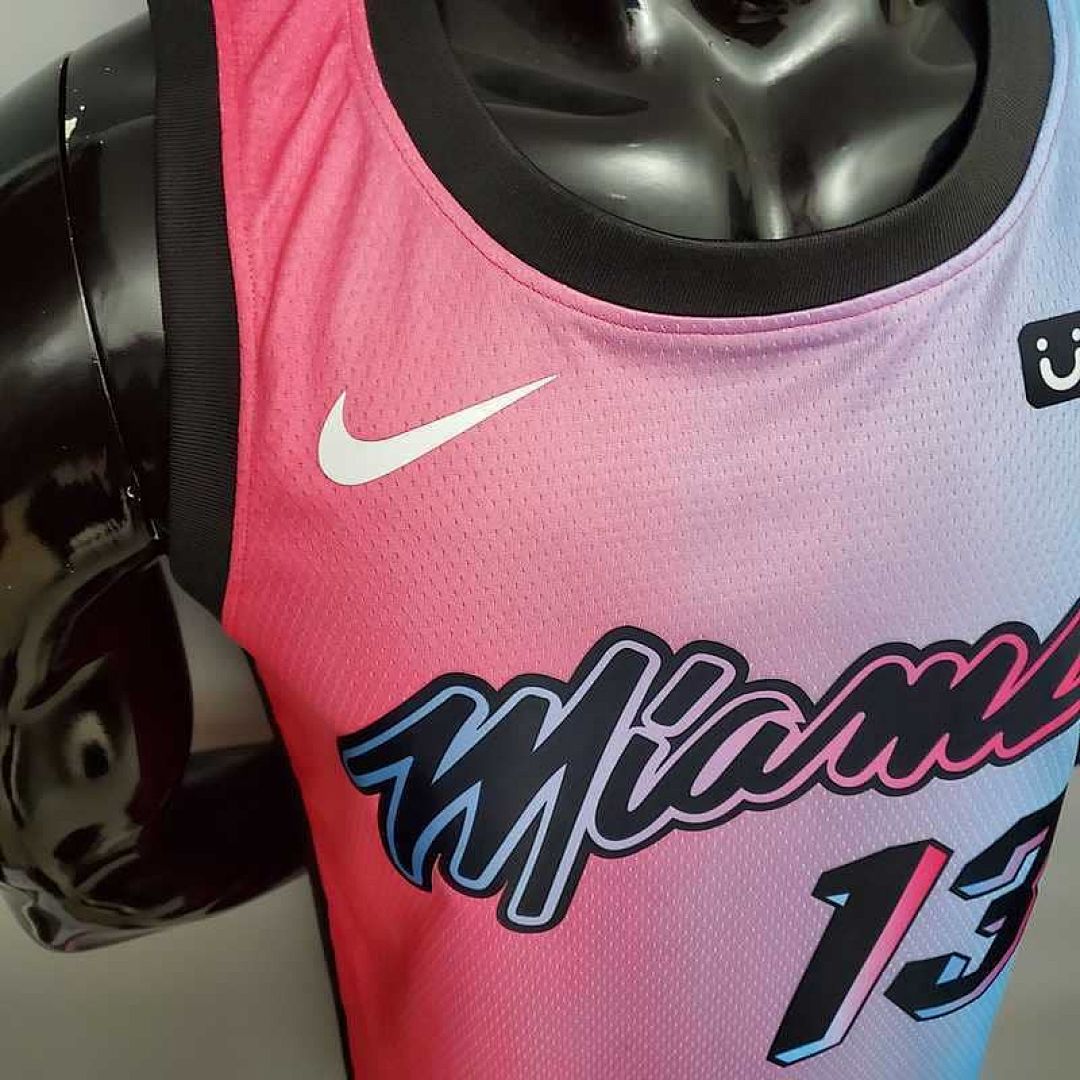 New Miami Heat ADEBAYO#13 City Edition Pink Blue Gradient Color 8