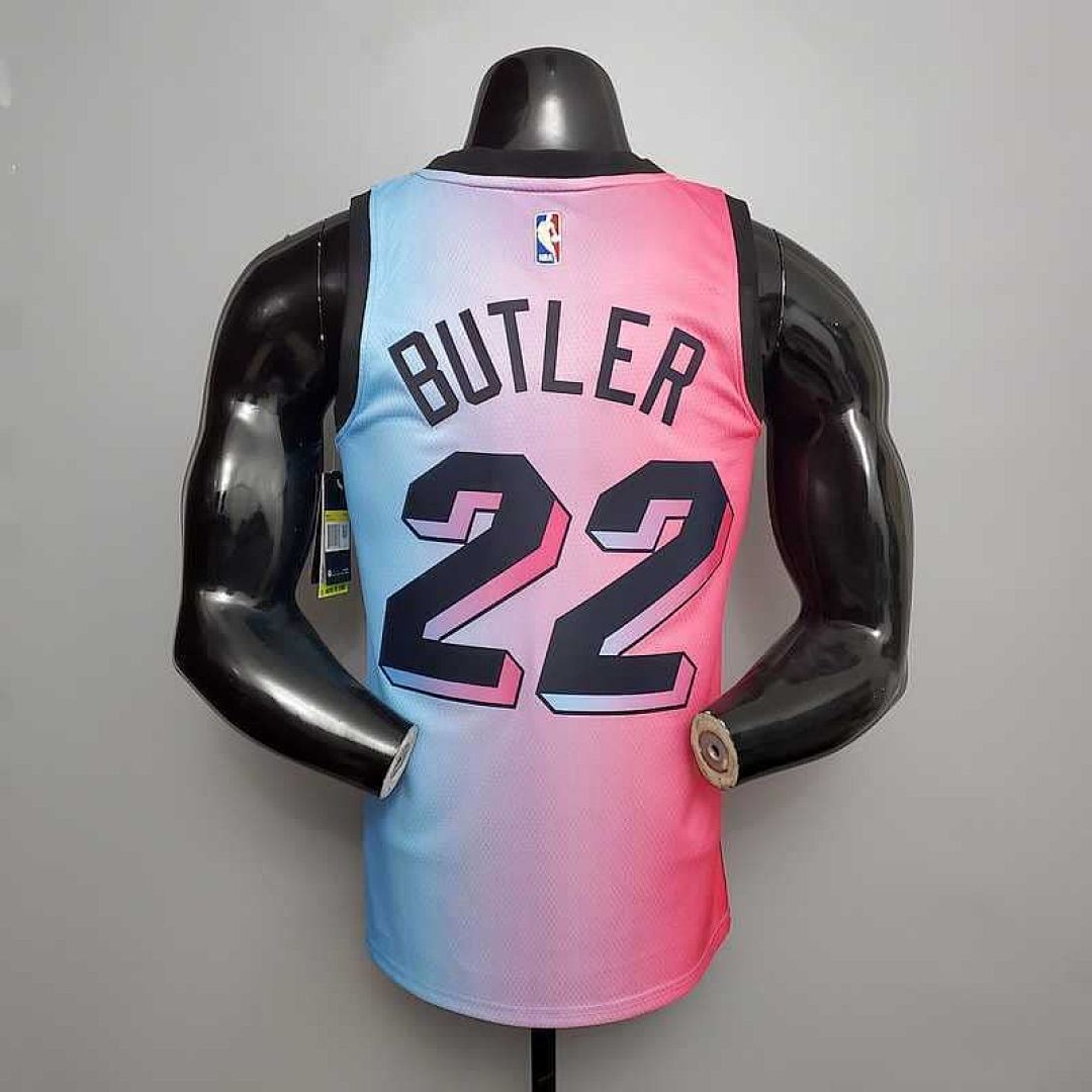 New Miami Heat BUTLER #22 City Edition Pink Blue Gradient Color 6
