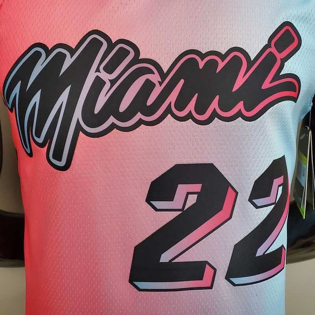 New Miami Heat BUTLER #22 City Edition Pink Blue Gradient Color 7