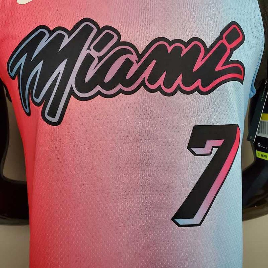 New Miami Heat DRAGIC#7 City Edition Pink Blue Gradient Color 6
