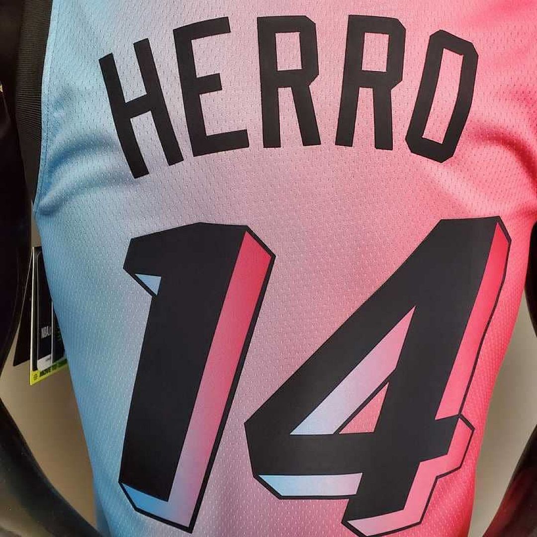 New Miami Heat HERRO#14 City Edition Pink Blue Gradient Color 7