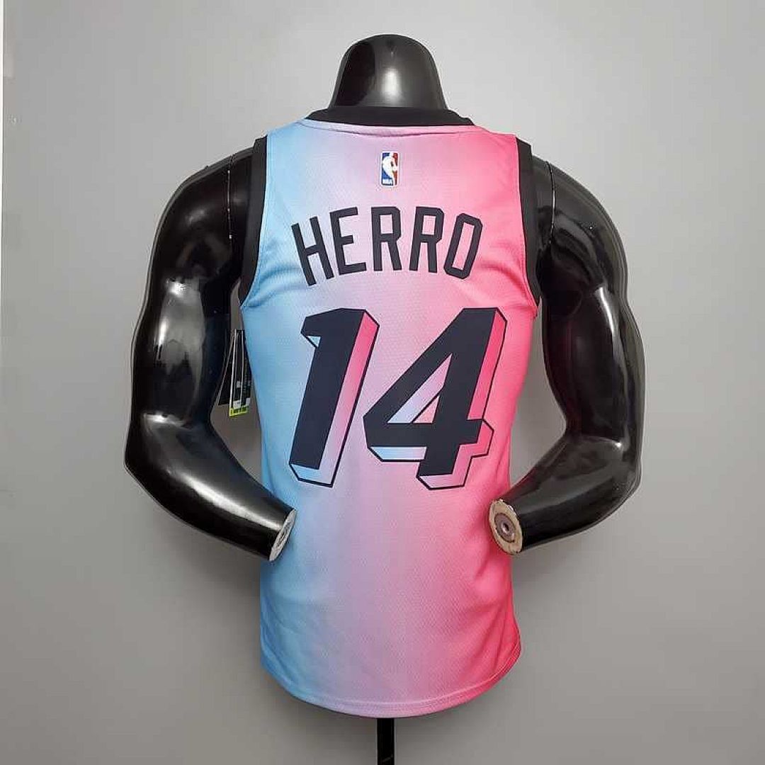 New Miami Heat HERRO#14 City Edition Pink Blue Gradient Color 8